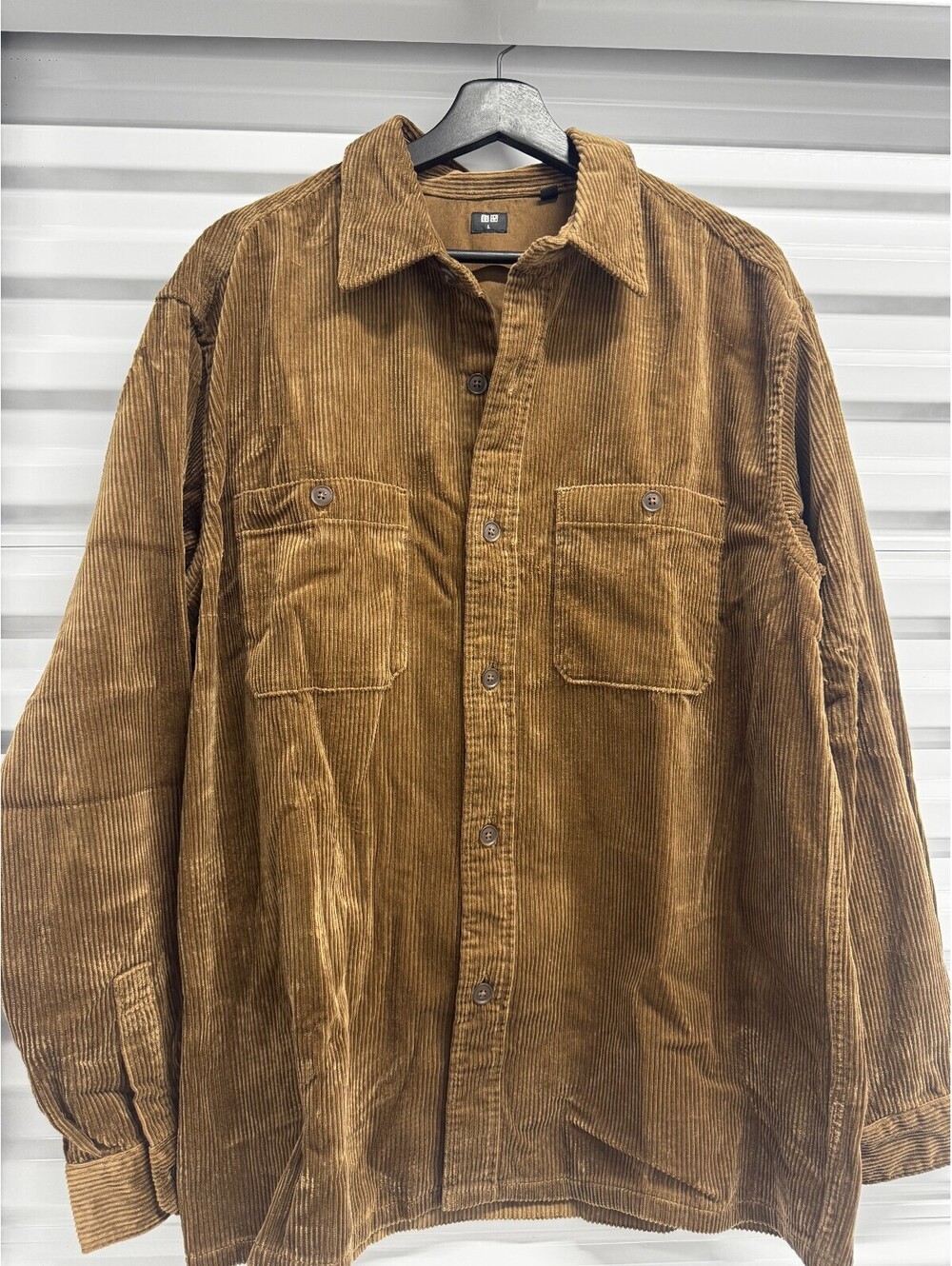 Uniqlo Corduroy Overshirt Dark Brown Button Front L